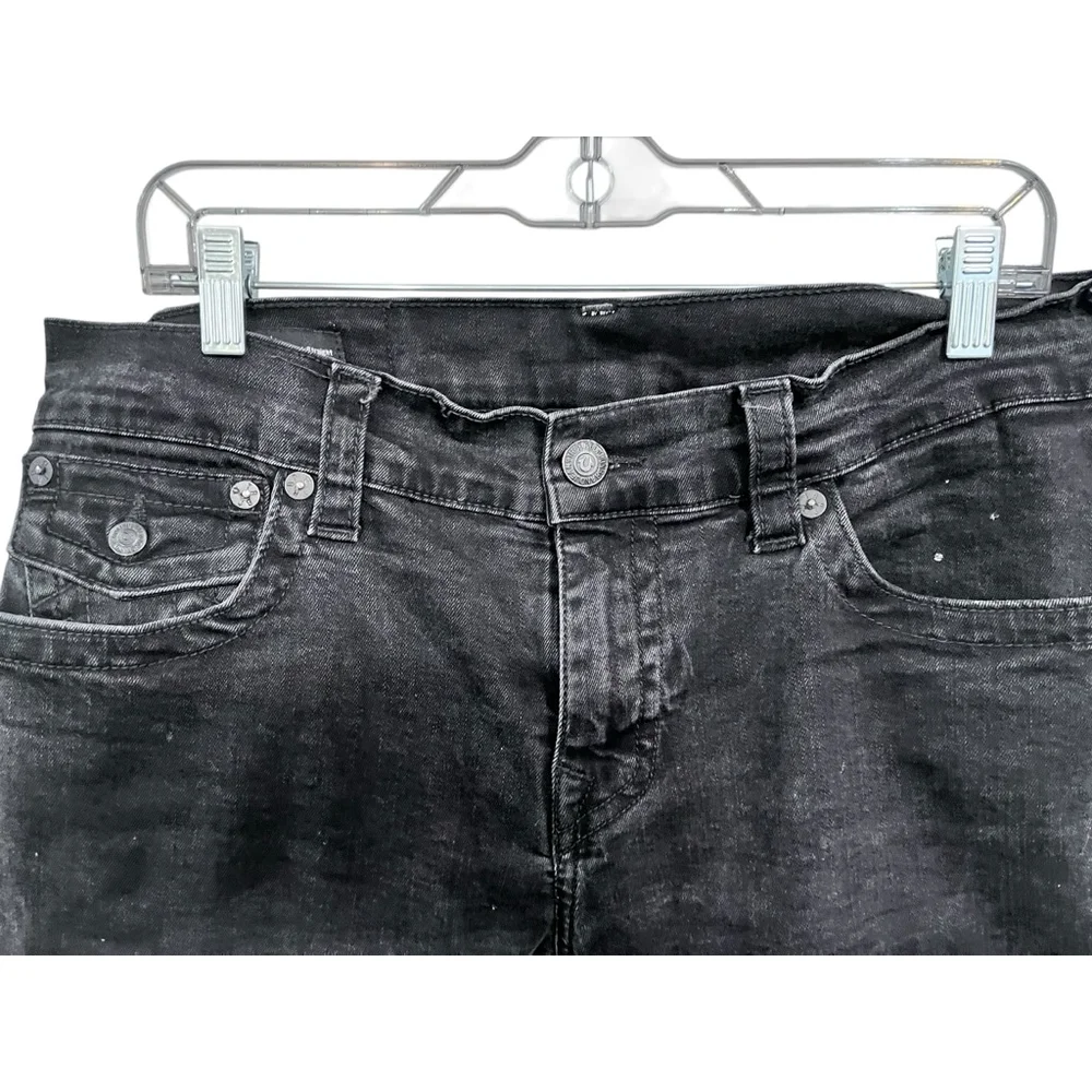 True Religion Ricky Straight Leg Flap Pocket Denim Jeans Size 32x31 Embroidered